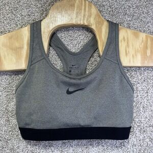 Nike Bra Womens Medium Gray Dri-FIT Racerback Sports Bra Running Yoga Gym Top